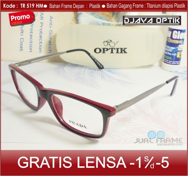 Frame Kacamata Prada tr519 + Lensa minus/ples/silinder untuk pria dan wanita
