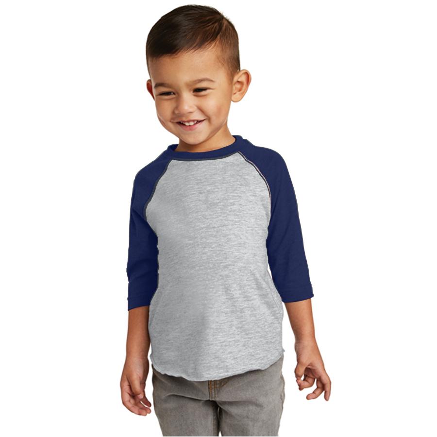 Kaos Polos RAGLAN ANAK - Abu-Abu/Biru Navy