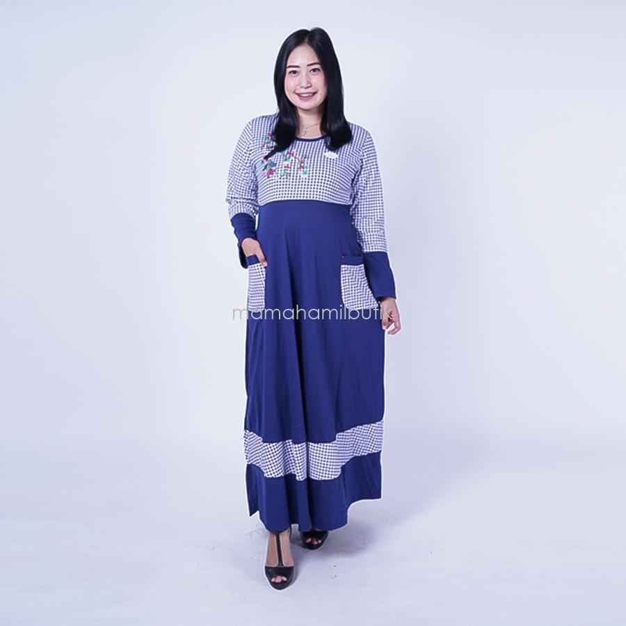 Ning Ayu Gamis Hamil Kaos Kotak Rose - GMS 250 / Baju Menyusui Lengan Panjang / Baju Atasan Menyusui / Baju Menyusui Muslimah / Baju Muslim Wanita untuk Ibu Menyusui/ Baju Hamil Untuk Kerja / Baju Hamil Untuk Kerja Modis