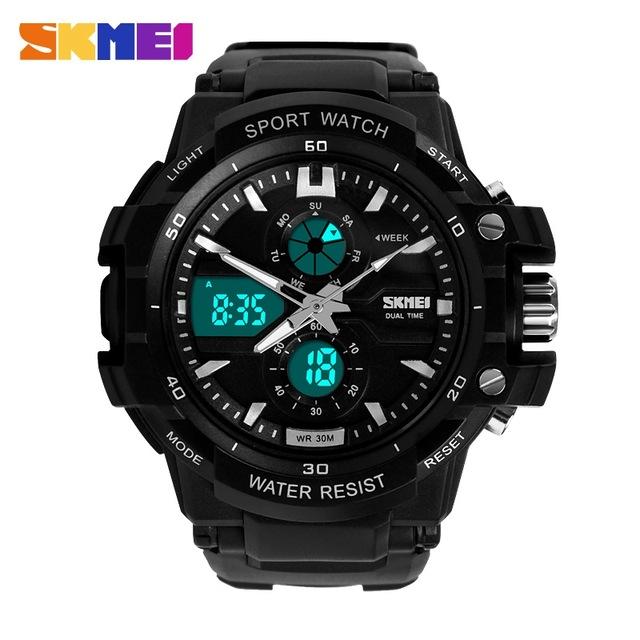 SKMEI 0990 Jam Tangan Wanita S-Shock Dual Time Sport Water Resistant 50M