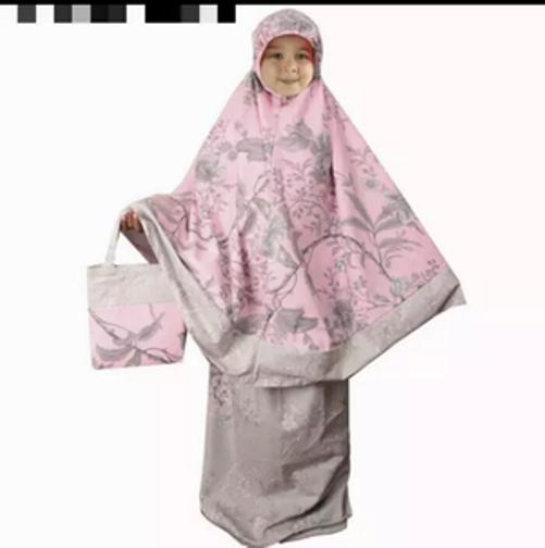 Mukena Anak katun Jepang Bella rosa merah RH