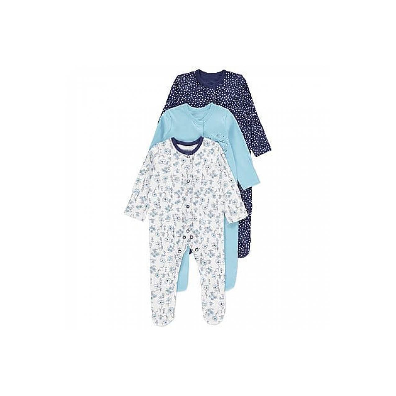 3 Set Flower Sleepsuits Impor dari Inggris (UK) | Baju tidur anak bayi