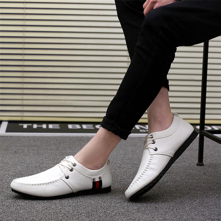 ZYATS 2018 Sepatu Baru Pria Sepatu Kulit Resmi Kasual Bahan Flat Sepatu Bernapas Sepatu Kasual