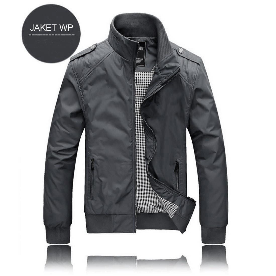 Jaket Wp Abu-abu Polos Parasut Anti Air Bagus Murah Waterproof Pria Wanita Promo Distro Distributor Bandung