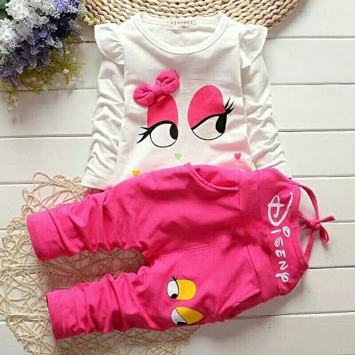 TOSERBU Setelan Girl DISNKIDS (Usia 2-4 Thn) Spandek - Pink