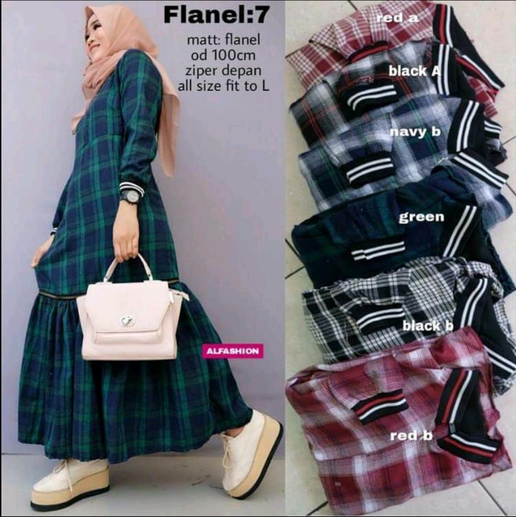 Gamis Flanel Motif Kotak