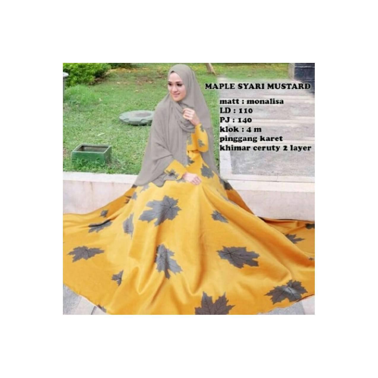 Bergo Syari Gamis 119708 SYARI MAPLE KUNING