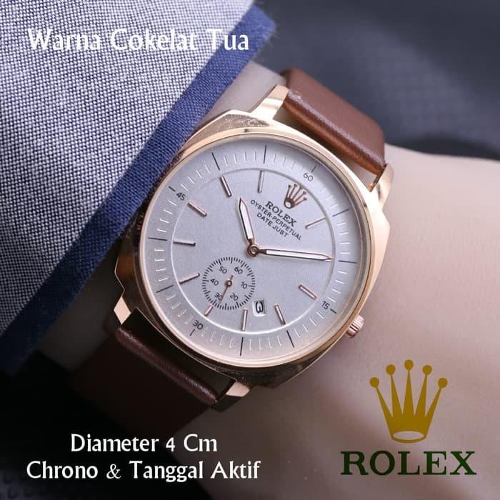 Jam Tangan Pria Maskulin Automatic Tanggal Kulit