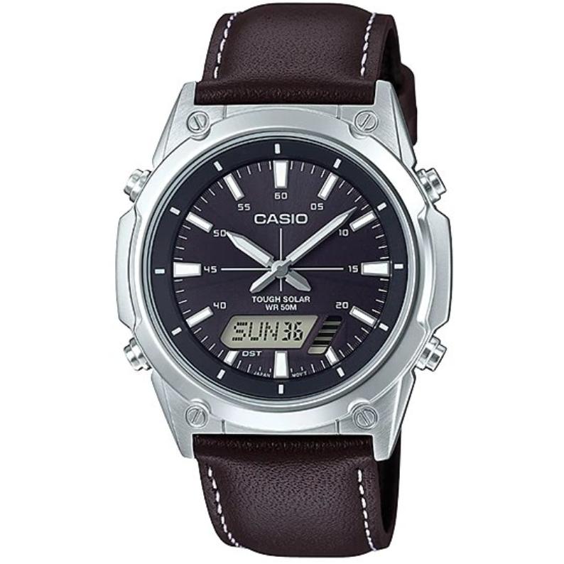 CASIO Jam Tangan Tali/Gelang Kulit Casio Out Gear : AMW-S820L