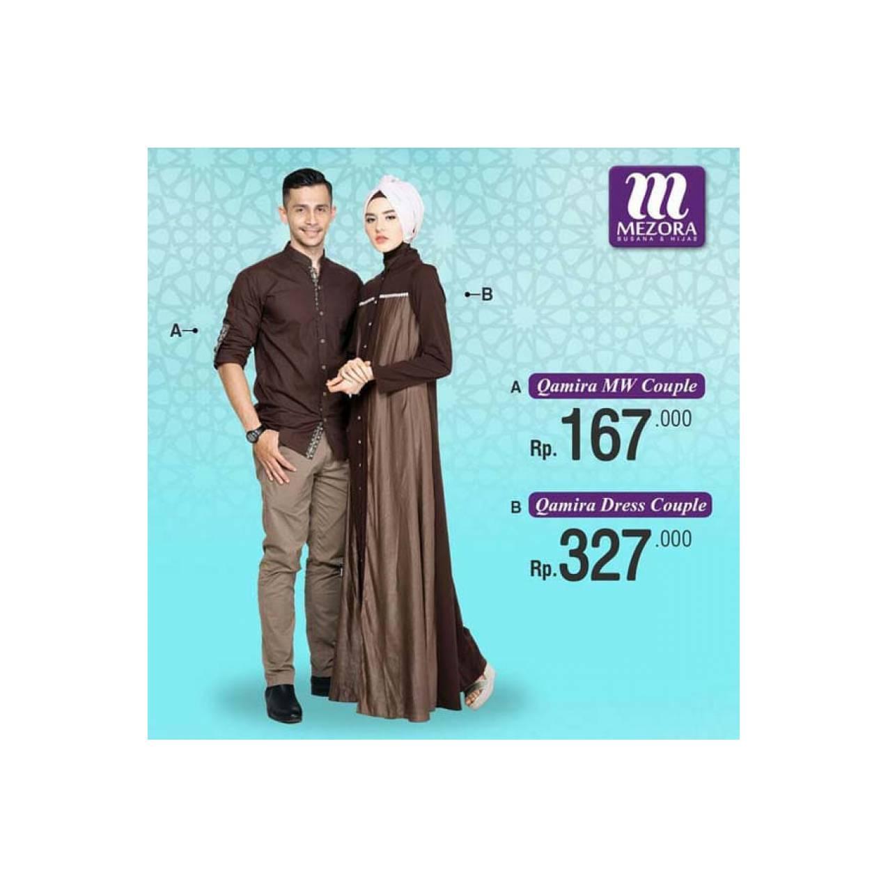 Fashion Muslim Wanita Pria Gamis Kemeja Couple Qamira Mezora