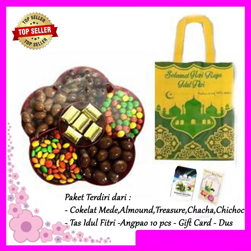 Coklat Full Delfi Toples Bunga Paket Lebaran Coklat Delfi & Tas Idul Fitri Cantik Free Gift Card Coklat Lebaran