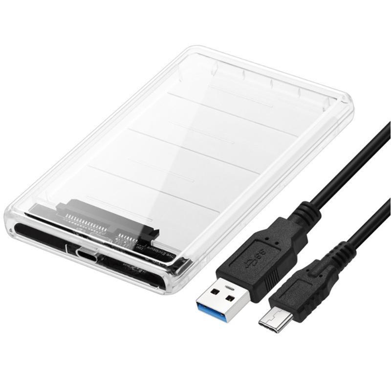 2.5 Inch Transparan Tipe-C untuk SATA 3.0 HDD Case 2 TB Perangkat Keras Kotak SSD