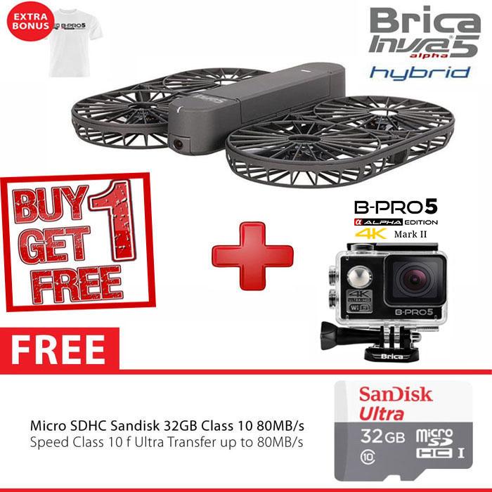 BRICA INVRA5 Hybrid / INVRA 5 Hybrid Promo Ramadhan HD 4K Drone AirSelfie 32GB - White - Garansi Resmi 1 Tahun