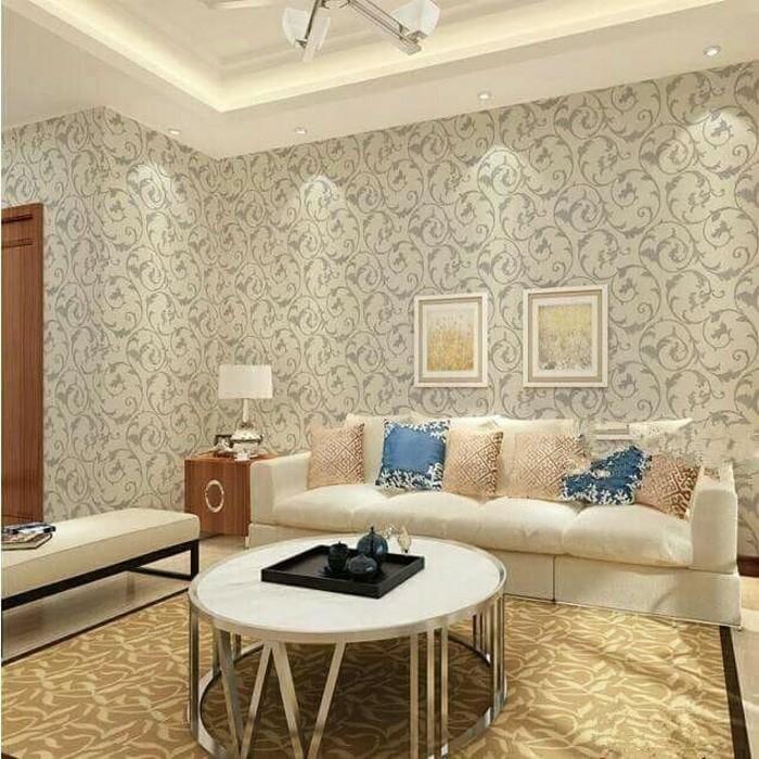 Wallpaper batik ulir cream 45cm x 10m