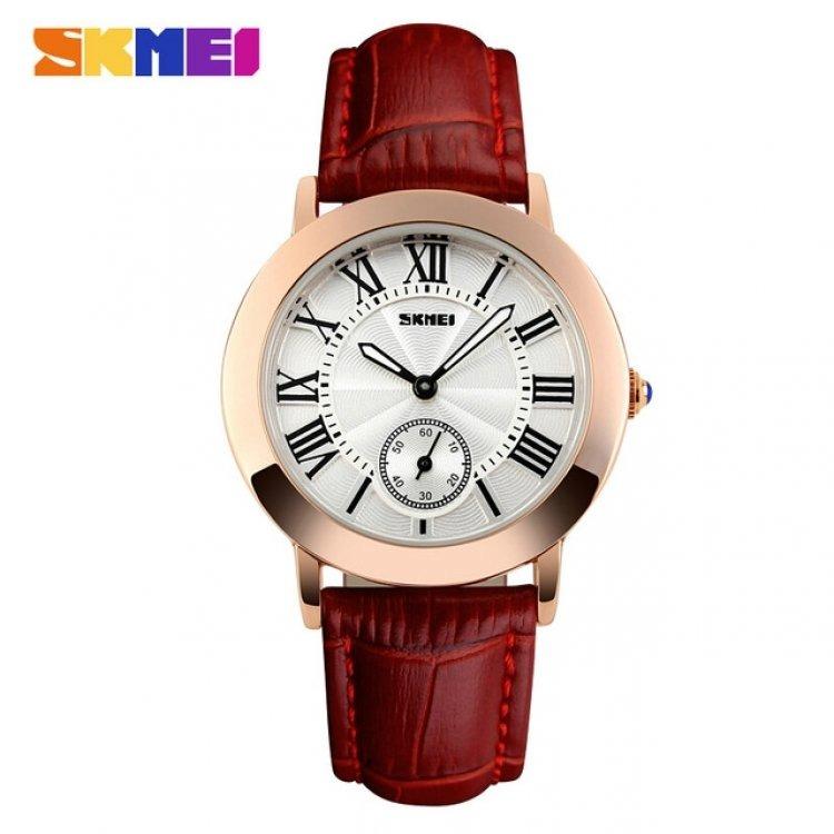 SKMEI 1083 Jam Tangan Wanita Leather TERMASUK KOTAK - Merah