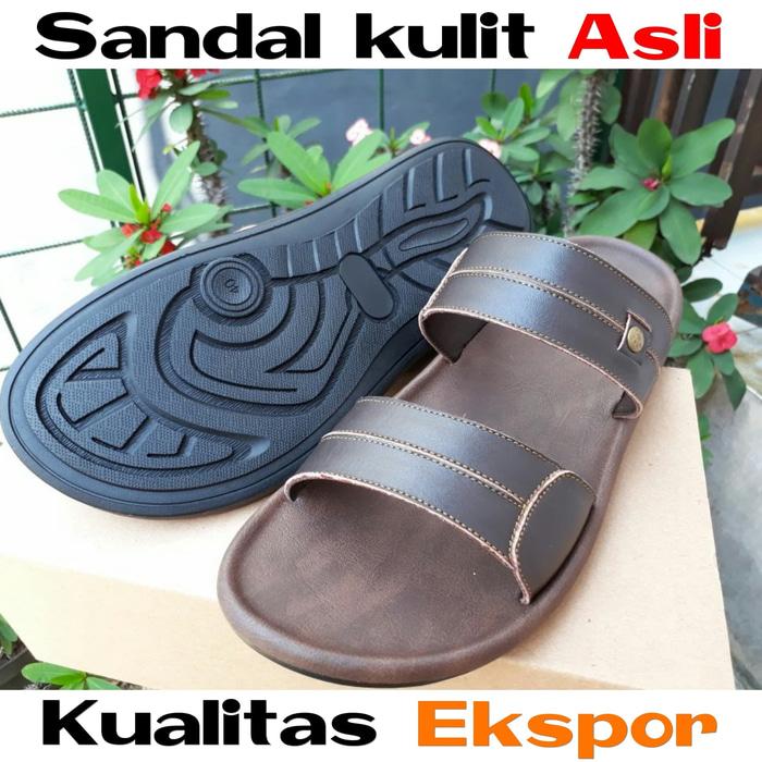 Harga Promo! Sendal Pria Kulit Asli Garut Terbaru 2018 Casual Bata Nevada Fladeo - ready stock