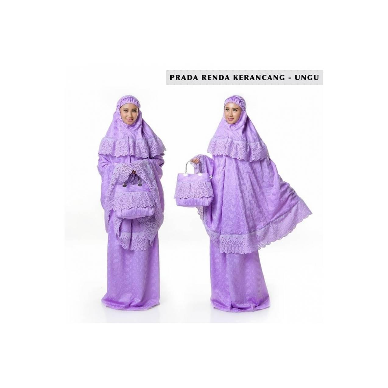 BMA - MUKENA HANTARAN NIKAH SUTRA PARIS PREMIUM BORDIR RENDA UNGU