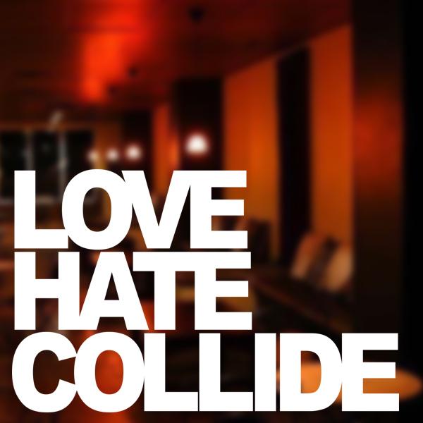 Stiker Kaca Dinding Love Hate Collide Sticker Kafe Resto Cafe Kamar