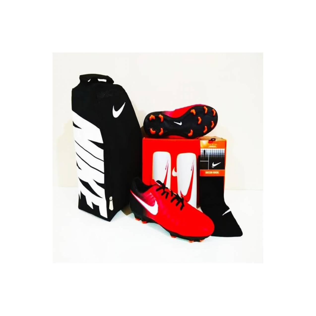 PAKET EKONOMIS Murah. Sepatu Bola Tiempo Legacy FG Red Black