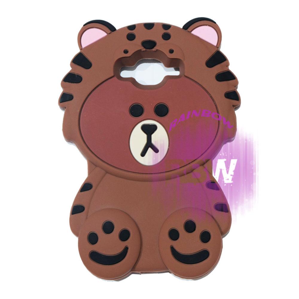 Rainbow Silicone 3D Case Samsung Galaxy J2 Prime / Soft Case Boneka Lucu / Casing Unik Bear With Kostum Singa Samsung J2 Prime / Case Hp / Silikon Casing / Casing Samsung J2 Prime - Beruang Coklat With Kostum Singa