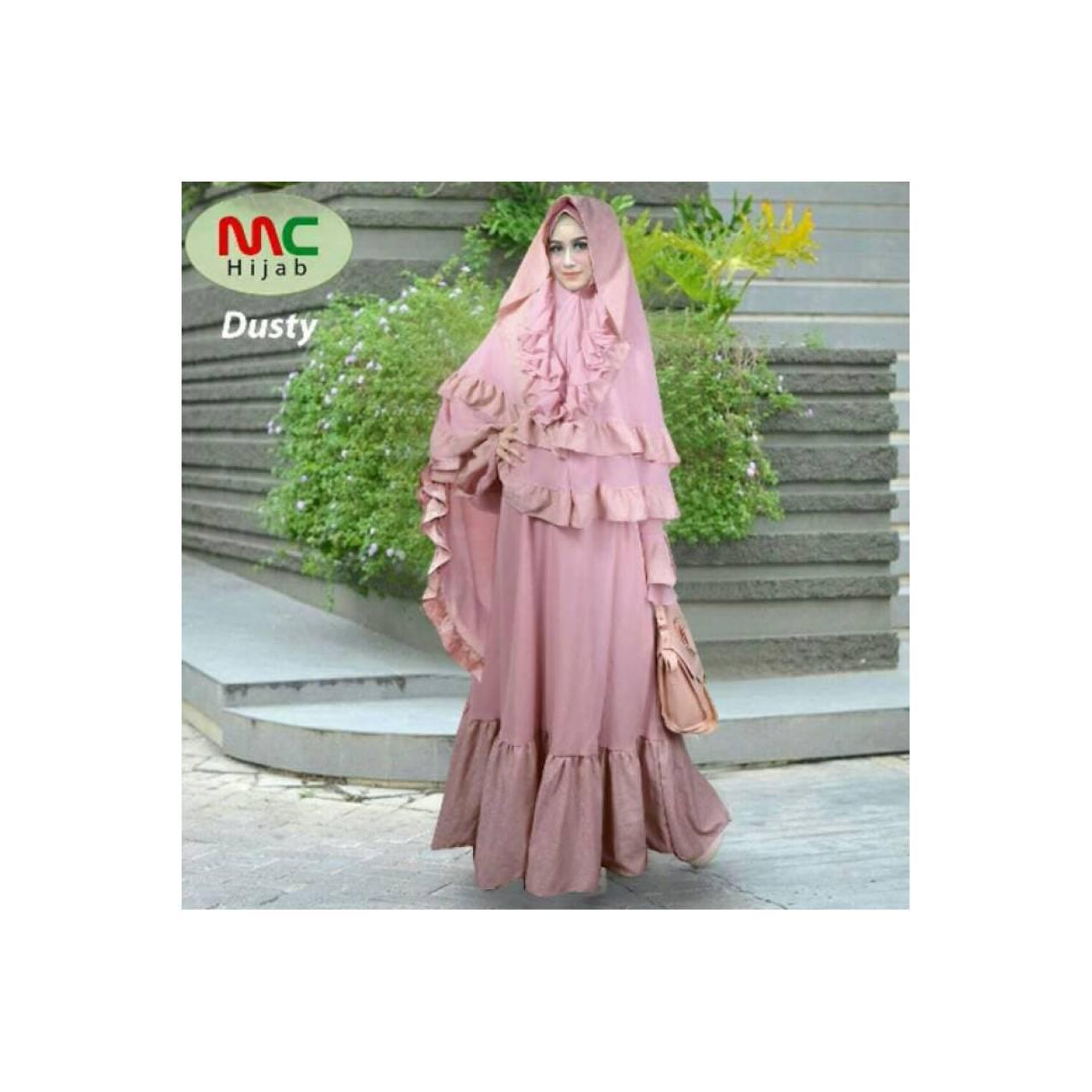 wrn tosca mint, pink ungu, dusty pink, Yuna gamis set terbaru cantik