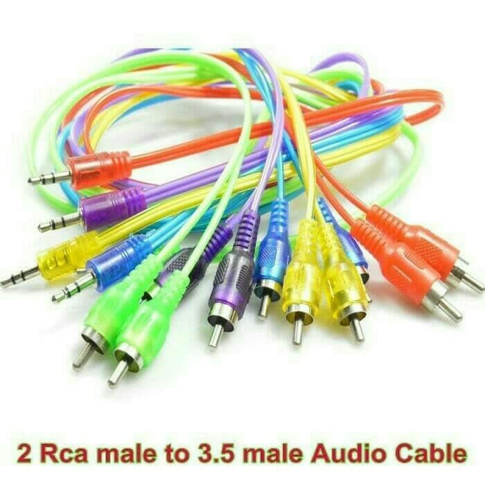 Kabel Aux Audio 2 In 1 Hp Ke Speaker Jack 3,5mm Cable 1 Meter