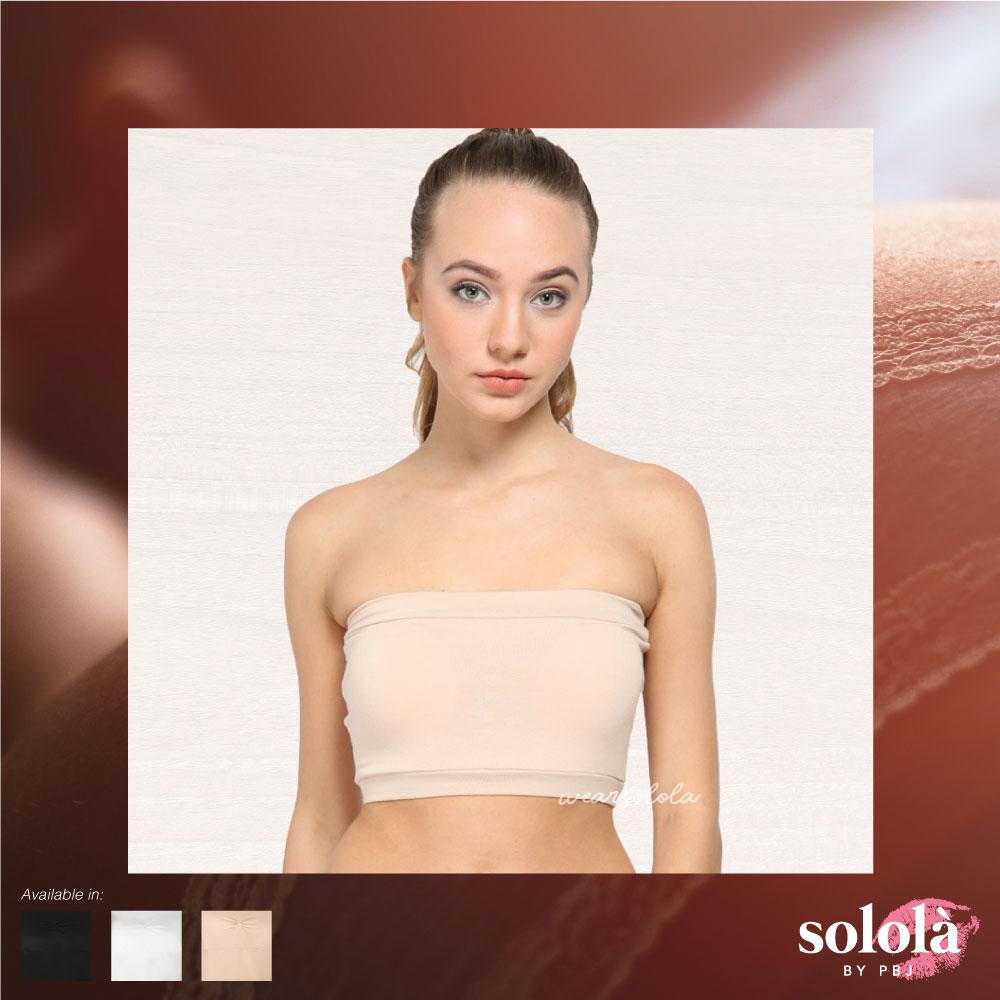 Solola- Strapless Bra (Kemben Bra) - Hitam/Putih/Cream Free Size