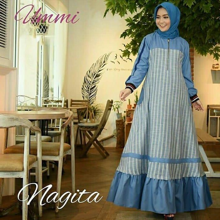 Baju Original Nagita #2 Dress Balotely Gamis Muslim Modern Maxy Gaun Rok Panjang Wanita Muslimah Simple Trend 2018