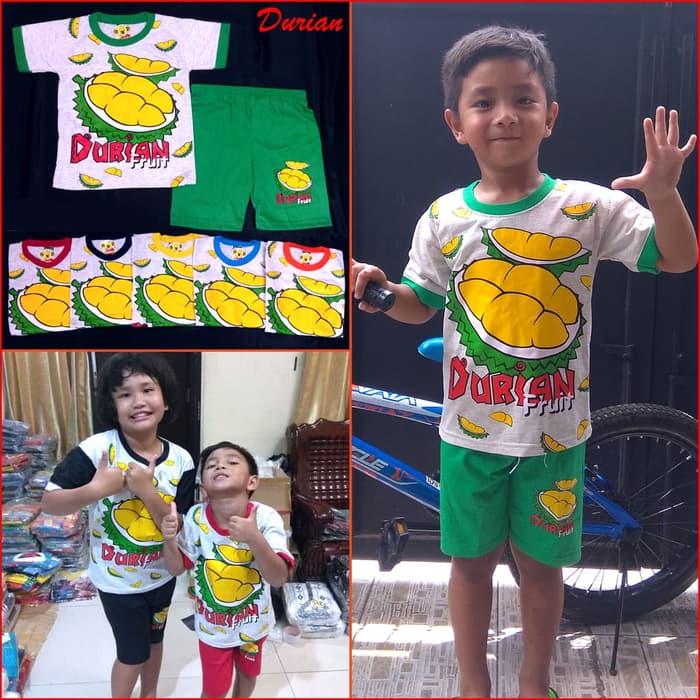 Baju Setelan Anak Buah DURIAN Murah Wangi Lezat Stelan Pakaian MARUNO - 8 tahun, Perak