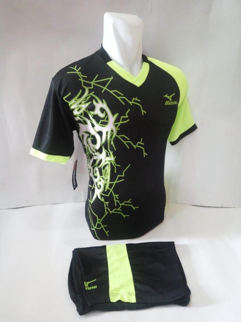 Baju kaos jersey bola setelan futsal bola/volly Mizuno 04 hitam hijau