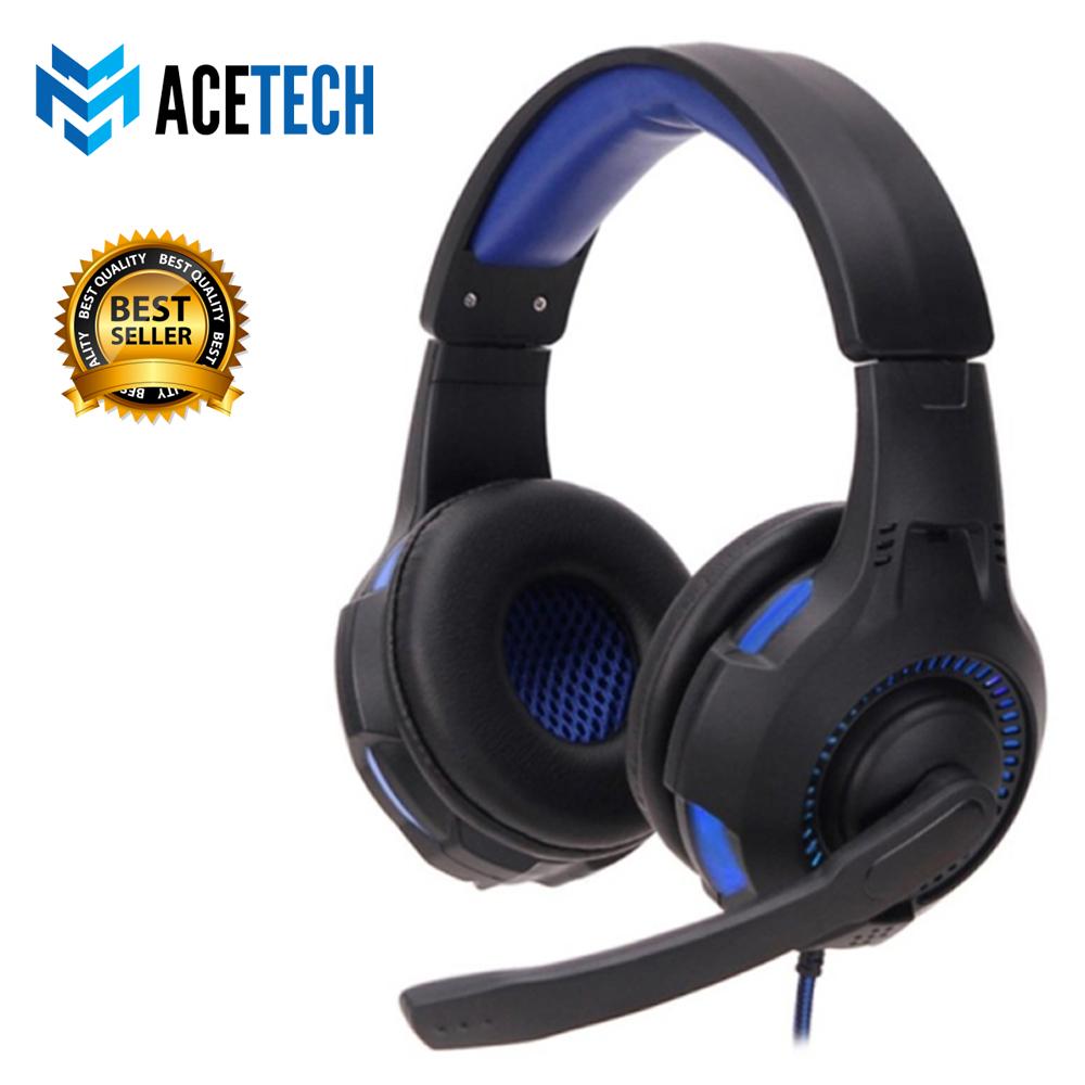 Acetech Headset Headphone Gaming LED With Mic Stereo Bass Untuk Komputer PC Laptop Games Gladiator