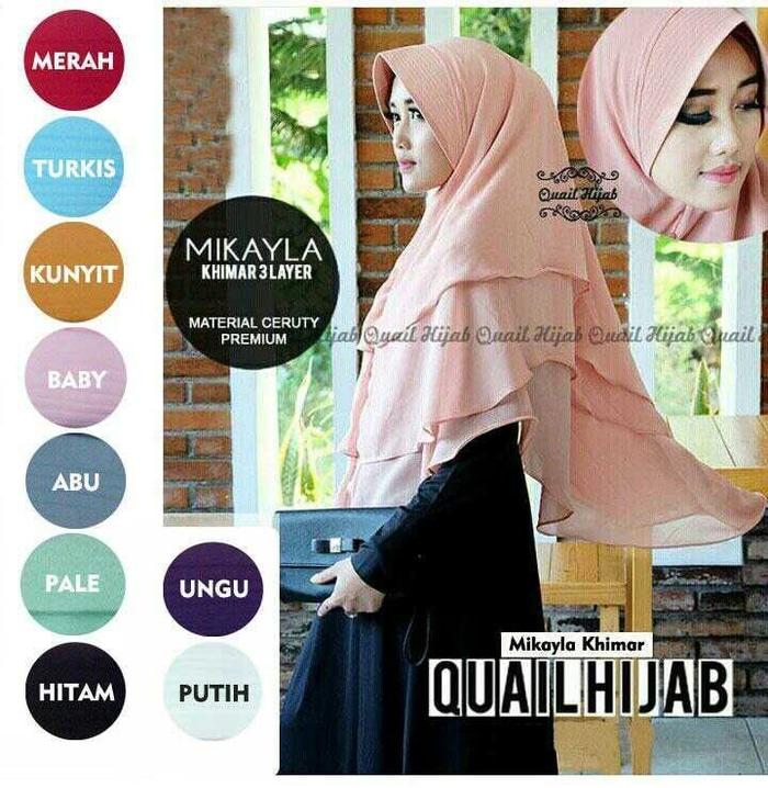 khimar mikayla Quail hijab jilbab kerudung bahan sifon ceruty A1114