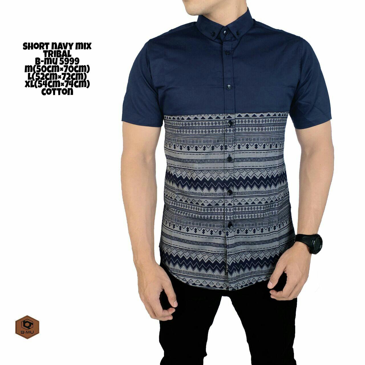 bajuku murah short navy mix tribal kemeja pria fashion pria atasan pria kemeja kembang printing kemeja batik atasan pria wanita kemeja distro kemeja lengan pendek kemeja kantor kemeja kerja modis gaul trendy kemeja polos bunga