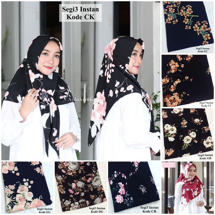 Jilbab Krudung Segitiga Motif Instan Original