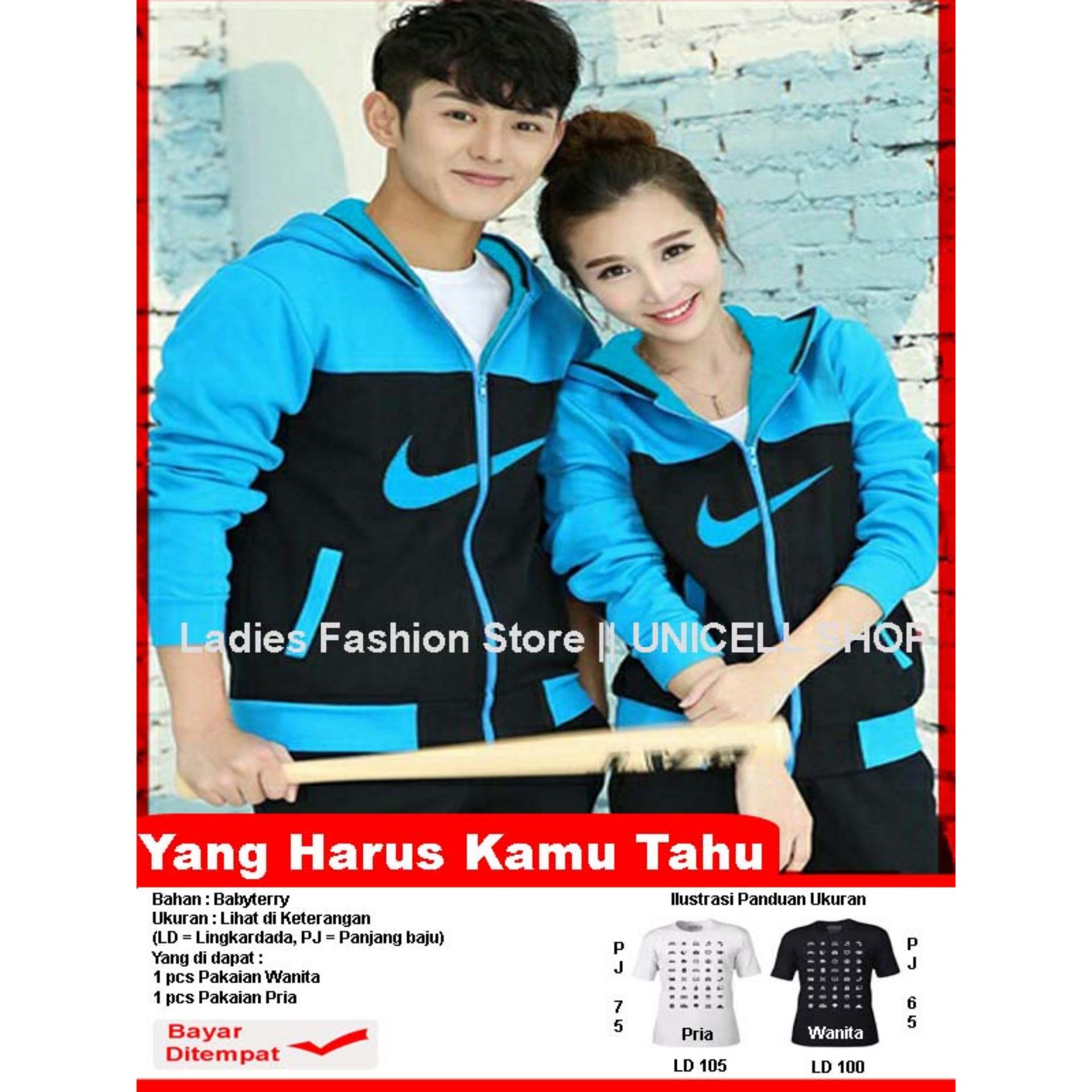 Jaket Pasangan Pria dan Wanita Dapat 2 / Jacket Couple Modern / Jaket Sepasang Cewek Cowok / Jacket Harga Murah / Jaket Kupluk / Jaket Bomber / Jaket Tebal / Jaket Murah / Jaket TERBARU / Atasan Jaket Kembar / Jaket Korea / Jacket LC model N - Biru turkis