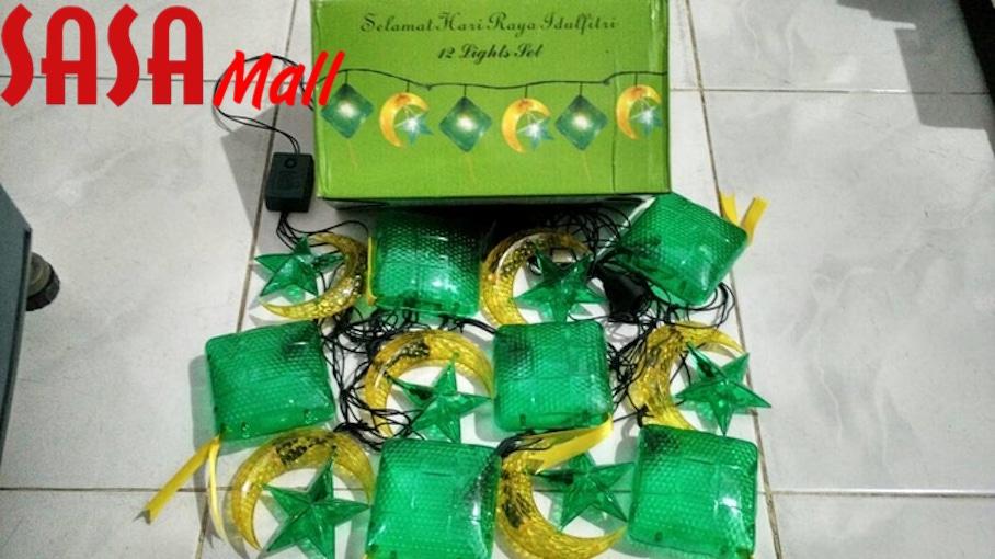 Lampu Lebaran Ketupat Bulan Bintang Panjang 3 Meter Bisa Disambung