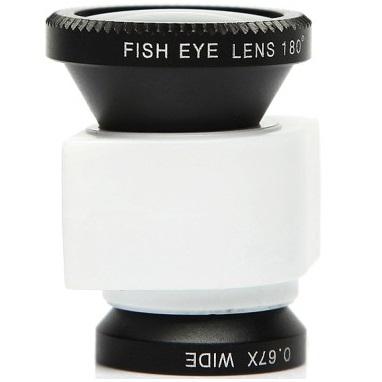 Lesung Lensa Fisheye 3 in 1 Quick Change Camera for iPhone 5/5s/SE - LX-I005 - White