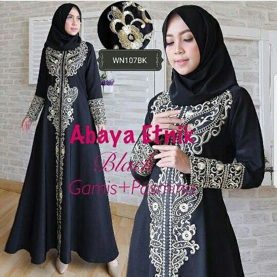 BF - Abaya etnik black.oz