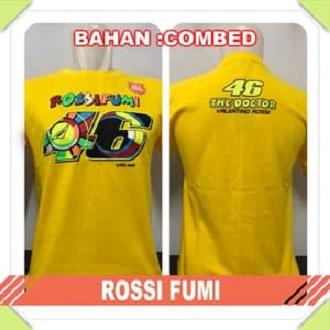 kaos baju distro vr46 valentino rossi ROSSI FUMI YELLOW - Kuning, L / kaos moto GP/ kaos distro/ Kaos Gaul/ T-shirt Pria