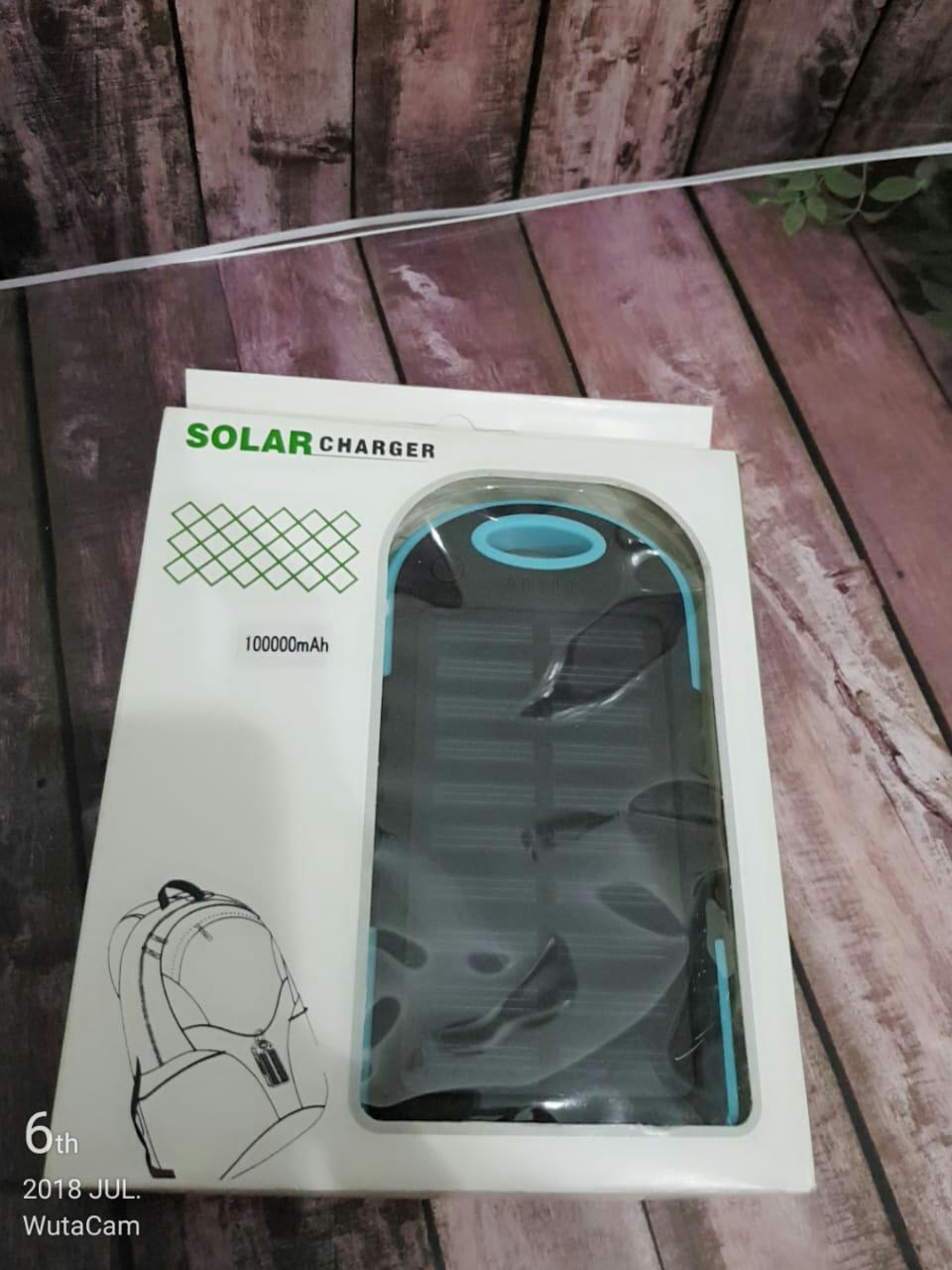 Powerbank Solar Cell 100.000mAh Biru