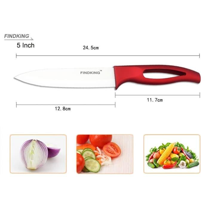 promo Findking Pisau Dapur Keramik 5 in 1 - Red olx