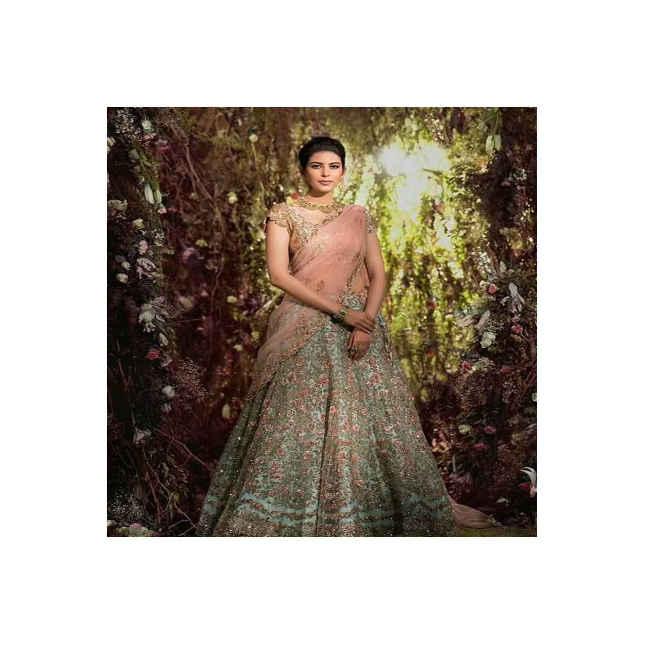 Bridal Lehenga India /Gaun Muslim/Gamis Pesta/Pengantin Muslim