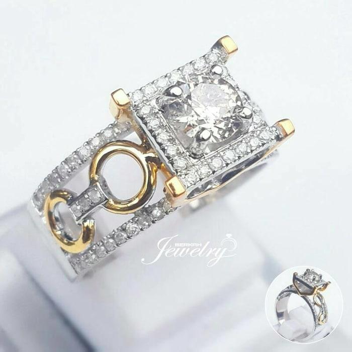 Cincin Emas Berlian Mata 0,50 Ct Natural Diamond Wedding Nikah Kawin
