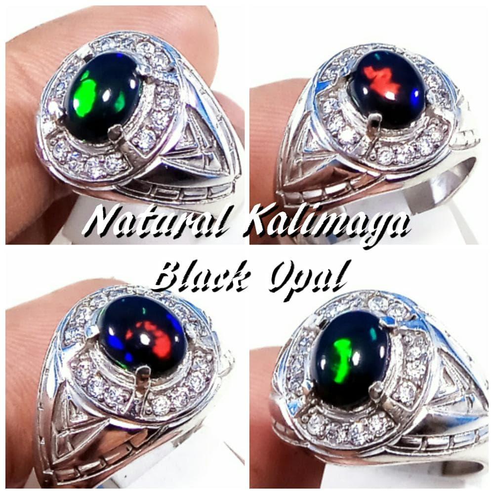 NEW Promo Perhiasan CINCIN BATU AKIK PERMATA NATURAL KALIMAYA KRISTAL RING ALPAKA Murah