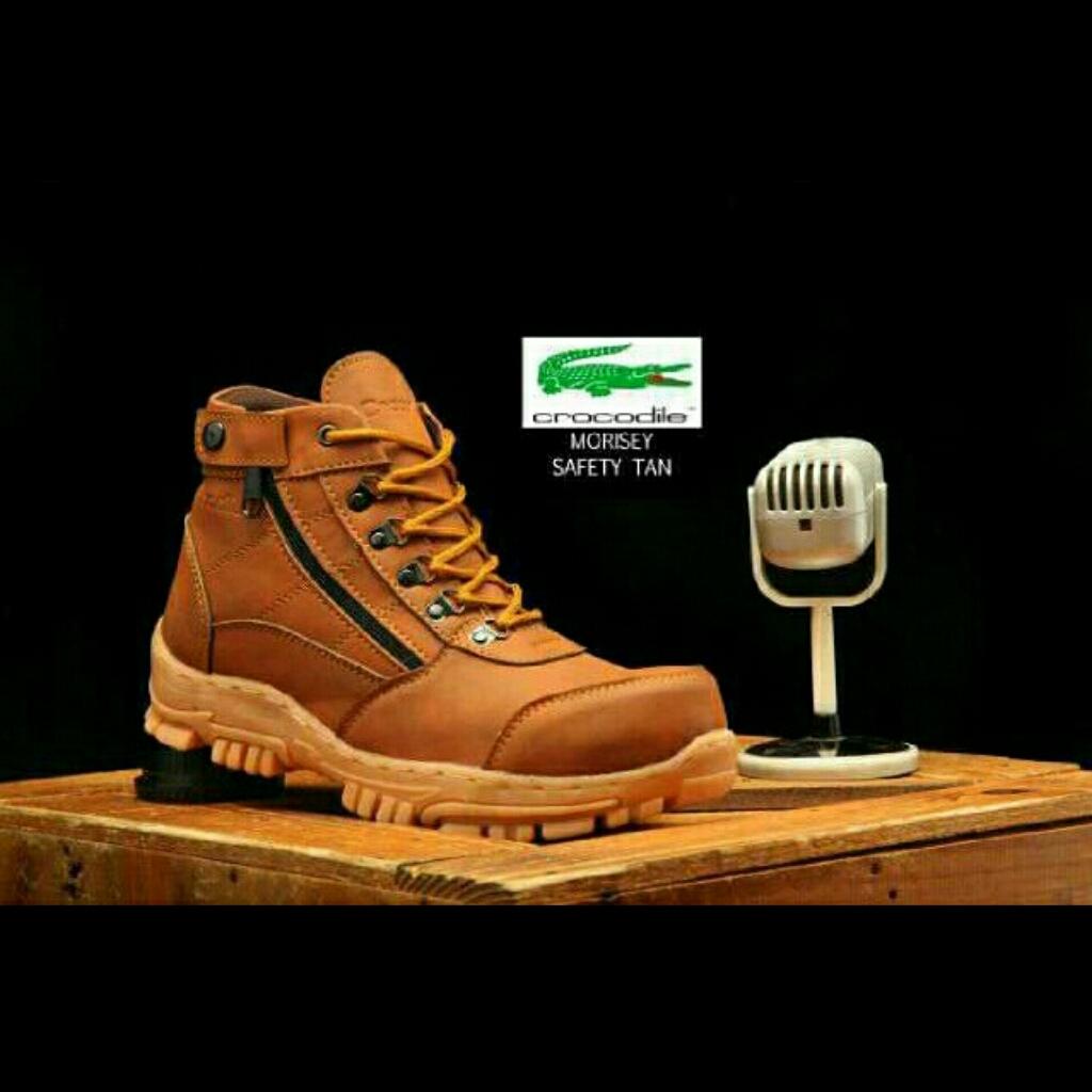 Promo Oktober Sepatu Pria Crocodile Morisey Safety Boots / Sepatu Kerja / Touring / Proyek