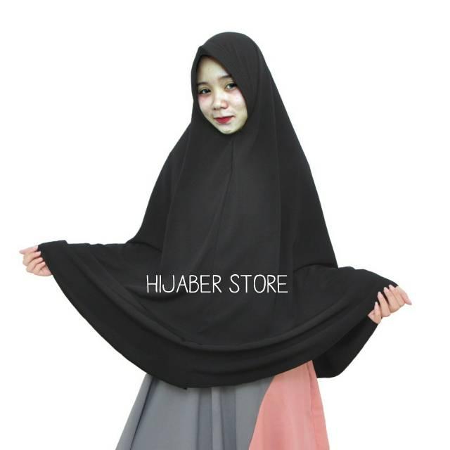 PROMO Jilbab /Hijab Khimar Syari JUMBO - Kerudung Instan Pet Antem Bahan Wolfis Premium (MERAH CABE)