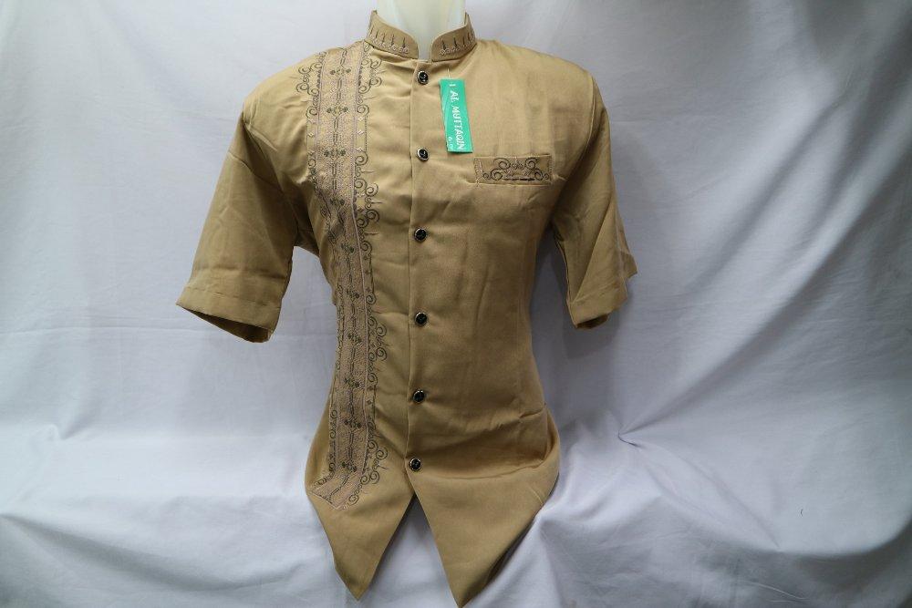 Baju Muslim Pria Kemeja Koko Baju Koko Lengan Pendek Jasko Jas Koko Mocca Bordir Murah SKH 095 di lapak Al Muttaqin Collection produsenbajukoko