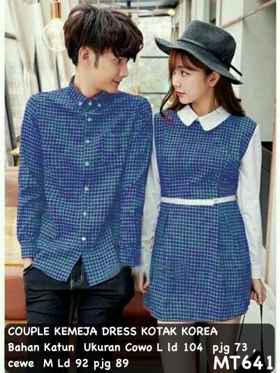 DRESS COUPLE/DRESS PASANGAN/KEMEJA COUPLE/KEMEJA PASANGAN/BAJU COUPLE/BAJU PASANGAN KOTAK KOREA LAVENIA GROSIR MURAH