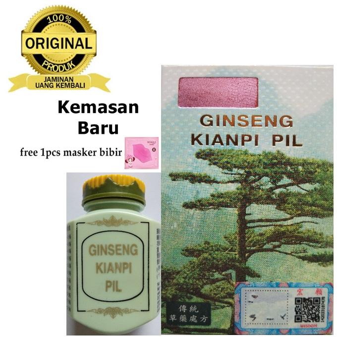 Ginseng Kianpi Pil Wisdom Original (Kemasan Baru) - Obat Penggemuk Badan Alami 60 Kapsul + Free Masker Bibir