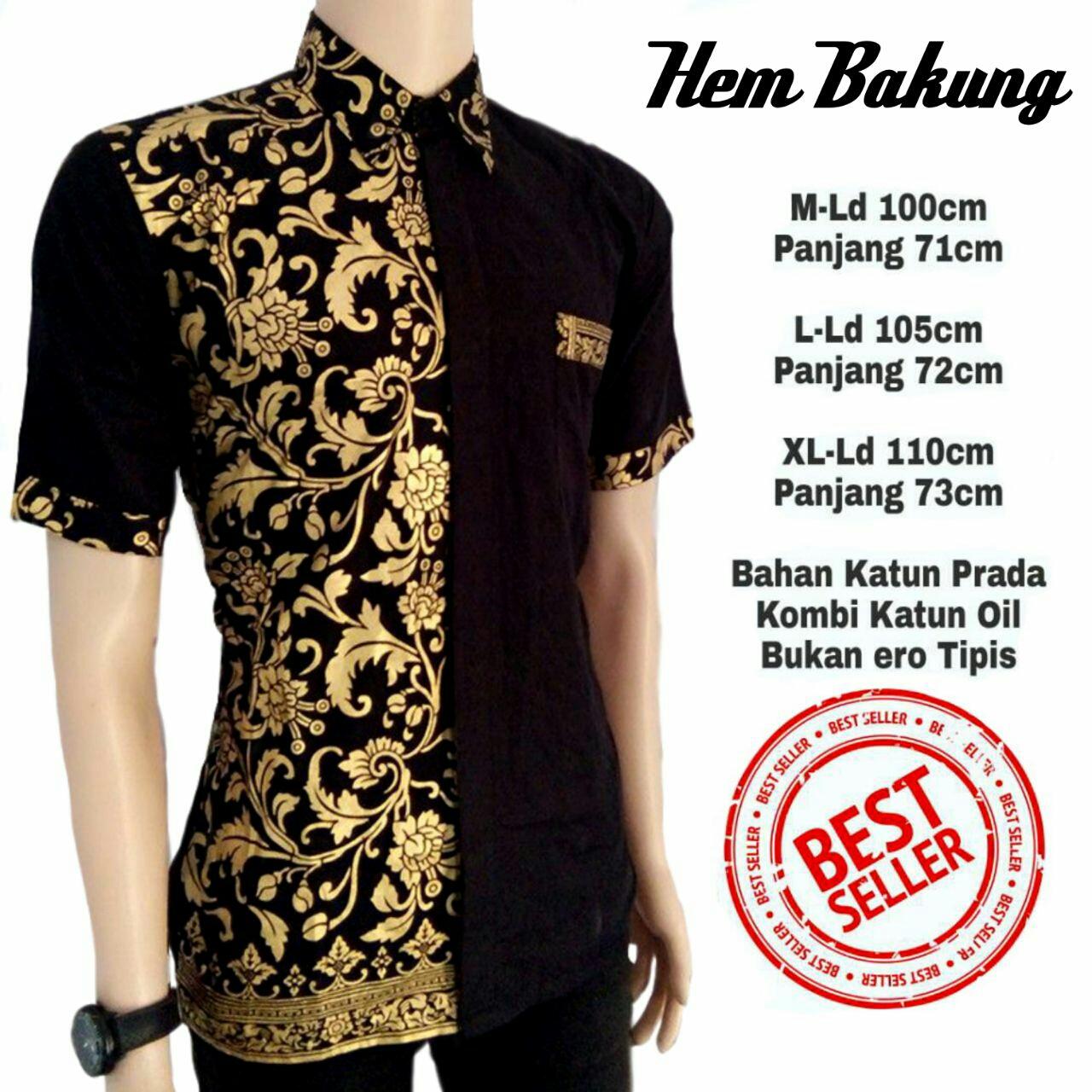 Kemeja Hem Batik Pria Kombinasi Prada Bakung Harga Grosir Diskon Murah